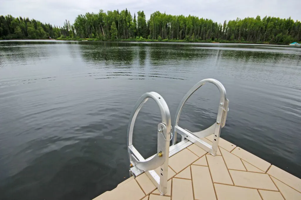 Swim ladder attached to a Polydock
